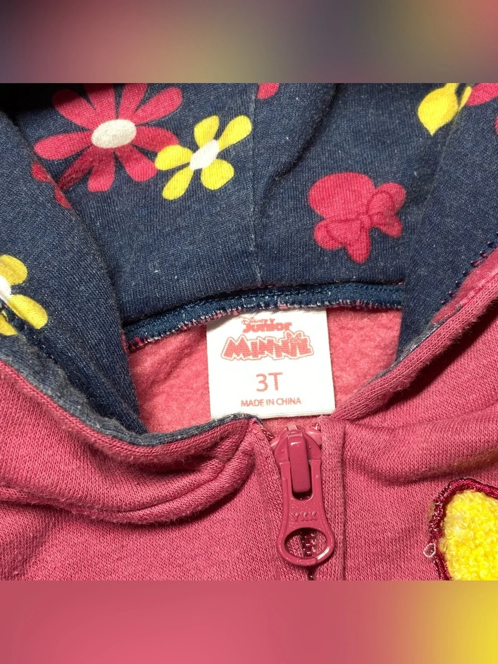 DISNEY JUNIOR Size 3T Minnie Mouse Pink Gold Glitter One Of A Kind 2-Piece Fit